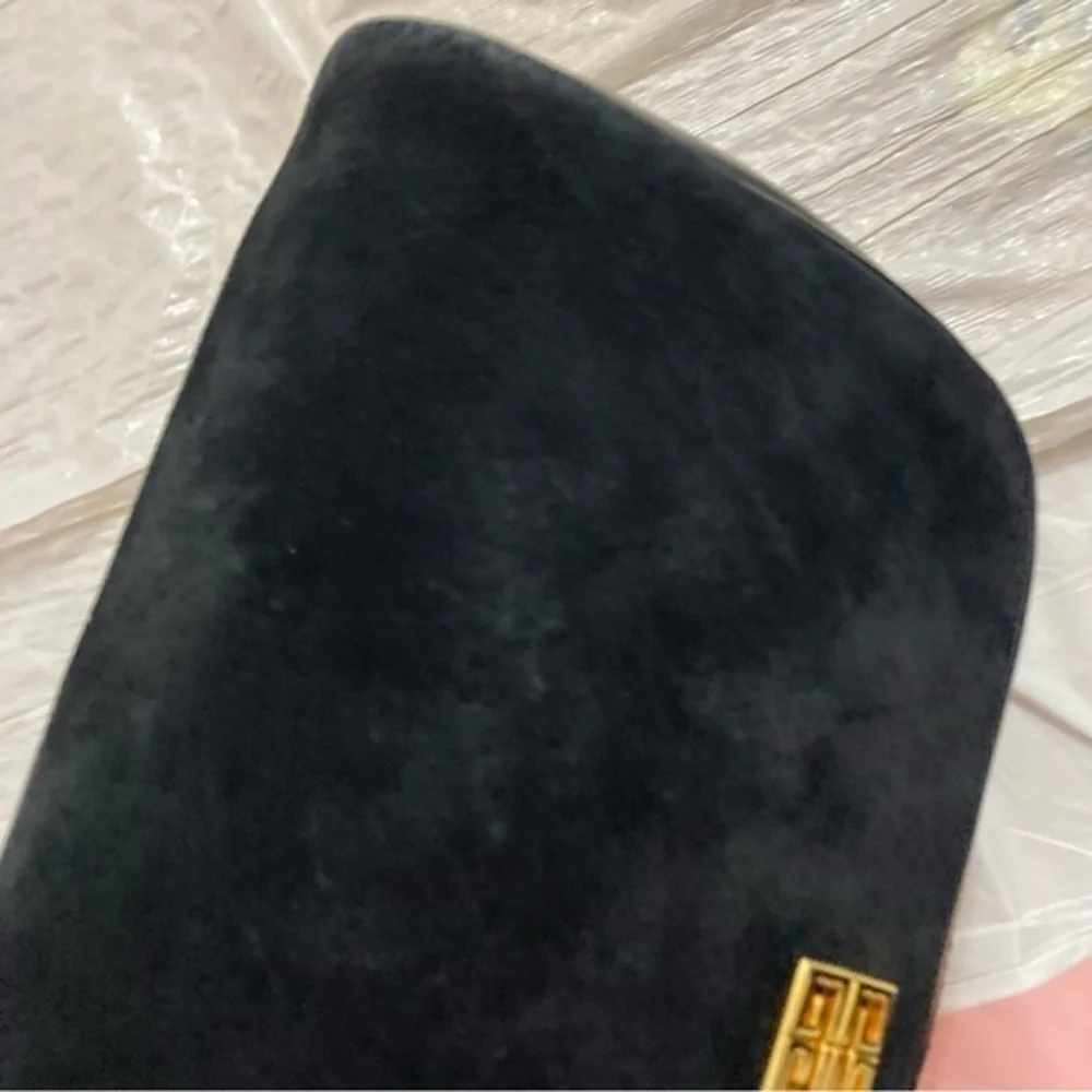 Givenchy vintage black suede leather clutch bag rare